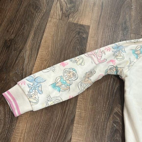 Disney princess jacket Girls size 7 Cream and pink zip up with castle zipper - Picture 12 of 16